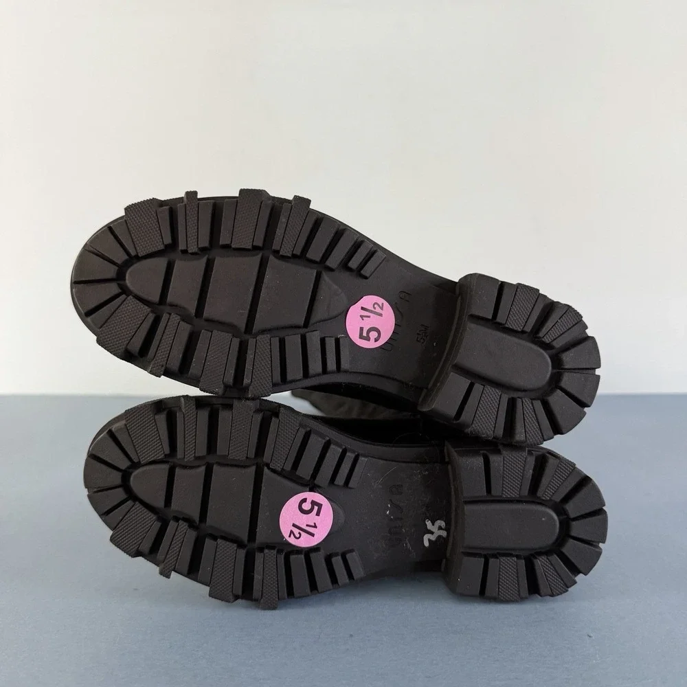 Unisa Waide Knee High Black Pull On Lug Sole‎ Tall Boots